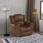 CANMOV Leather Recliner Chair, Classic and Traditional Manual Recliner Chair with Comfortable Arms and Back Single Sofa for Living Room, Nut Brown - image 50