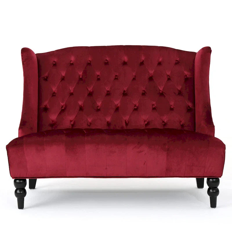 Christopher Knight Home Leora Contemporary Glam Tufted Velvet Wingback Loveseat - image 21