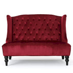 Christopher Knight Home Leora Contemporary Glam Tufted Velvet Wingback Loveseat - image 21