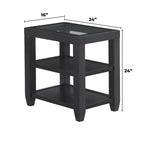 Cordero 16-Inch Wide Wood and Glass Top Chairside End Table with Shelf Storage - image 16