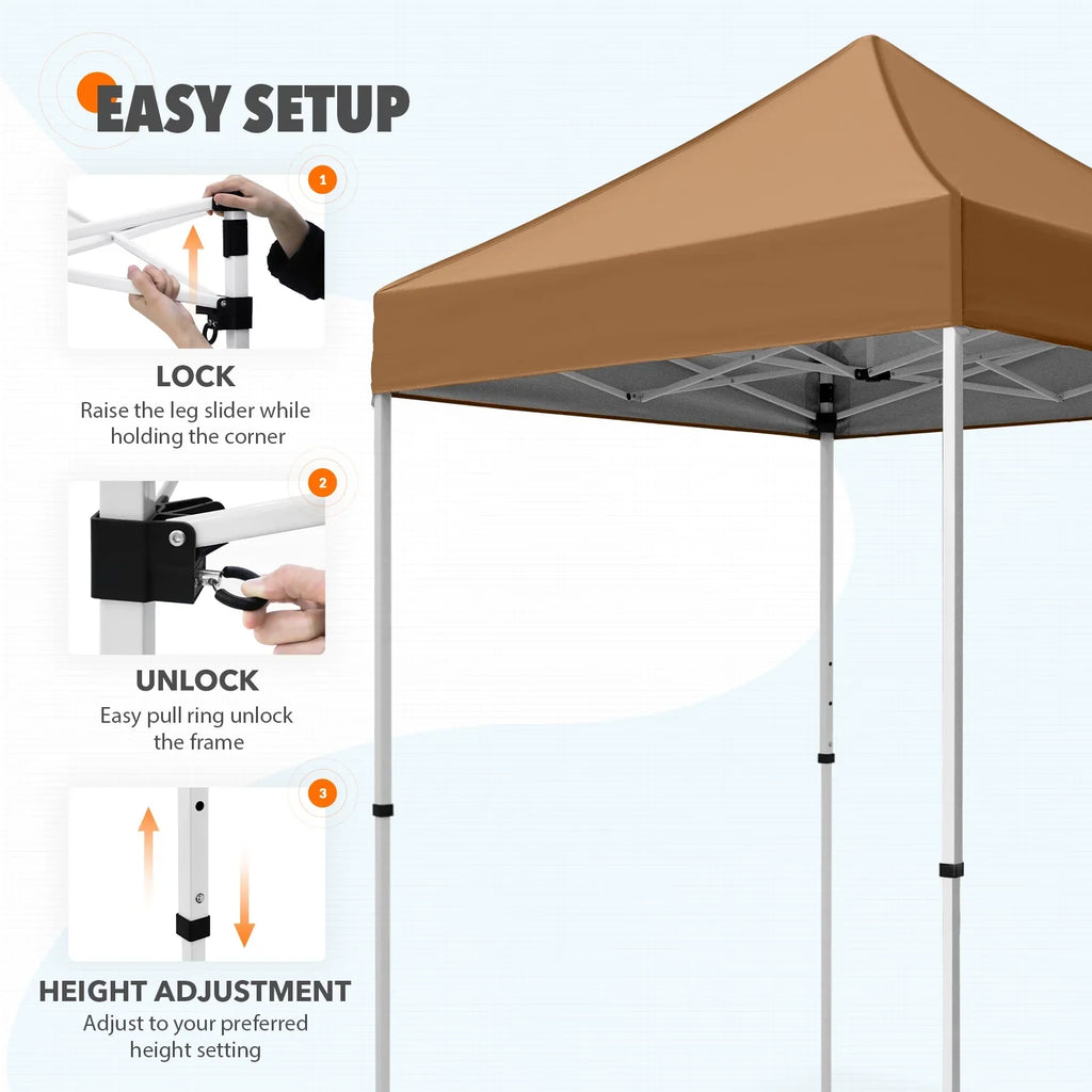 EAGLE PEAK 5x5 Pop up Canopy Tent Instant Outdoor Canopy Easy Set - up Straight Leg Folding Shelter（blue） - image 121