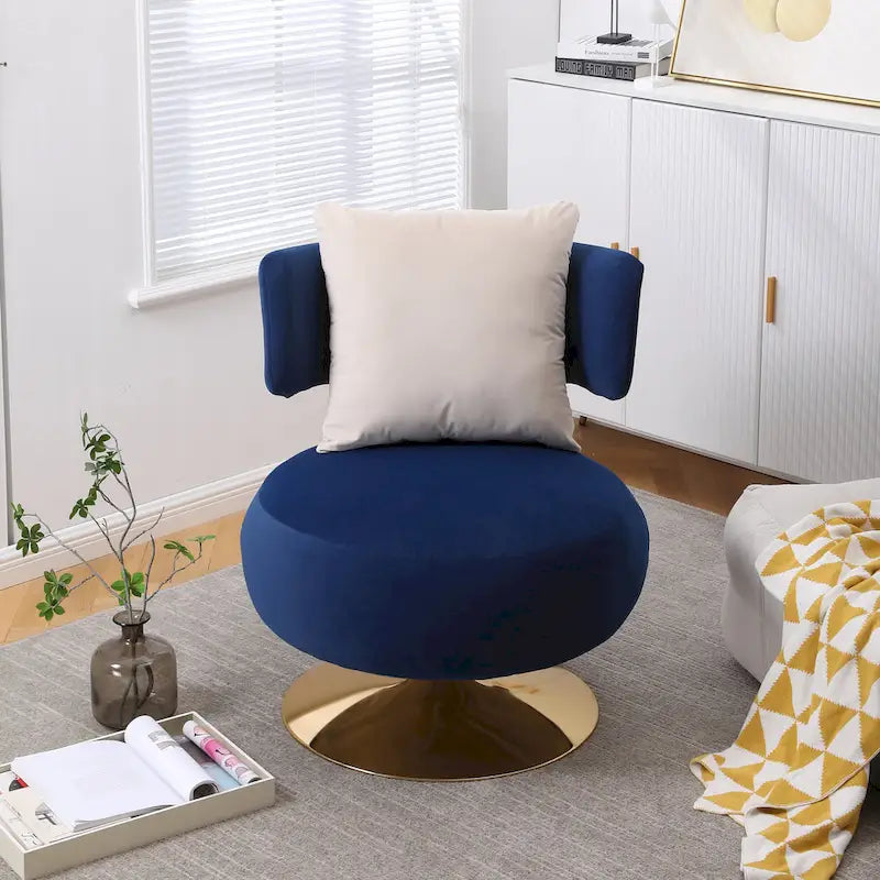 Round Barrel Chair with Fabric and Swivel Design - image 13