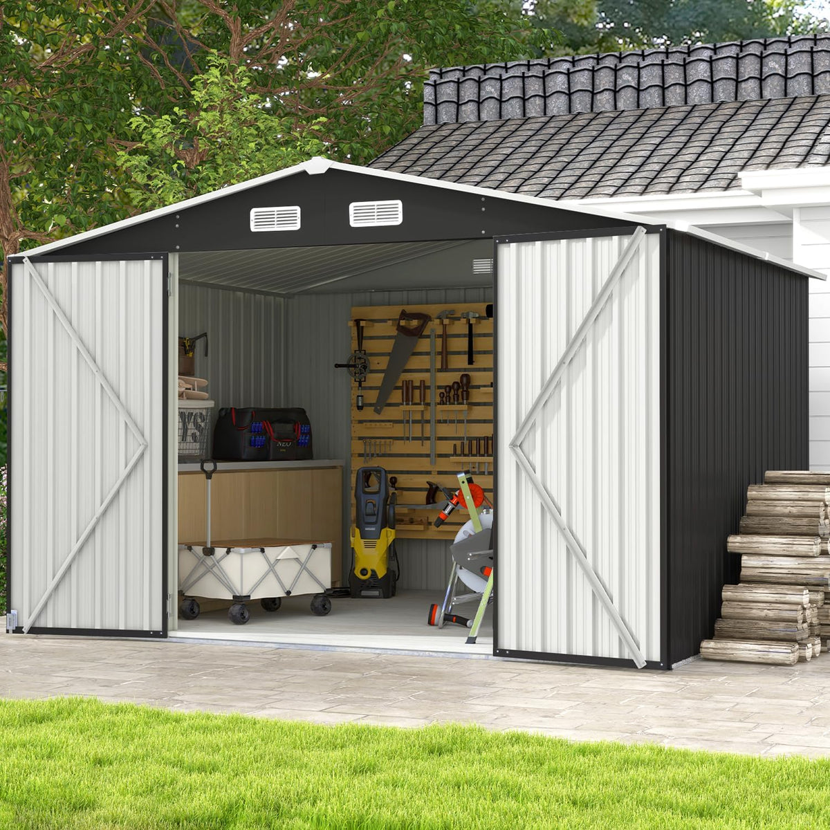 Aoxun 10 x 12FT Outdoor Storage Shed with Double Hinged Large Door Utility Garden Shed - image 2