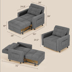 Sofa Bed Chair 3 in 1 Convertible Pullout Single Sleeper Chair Bed Spacious Multifunctional Sofa - image 15