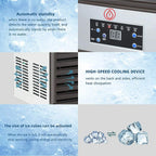 YUTGMasst Commercial Ice – 110LBS/24H Stainless Steel Free-Standing Ice Machine Maker Air Cooling Ice - image 3