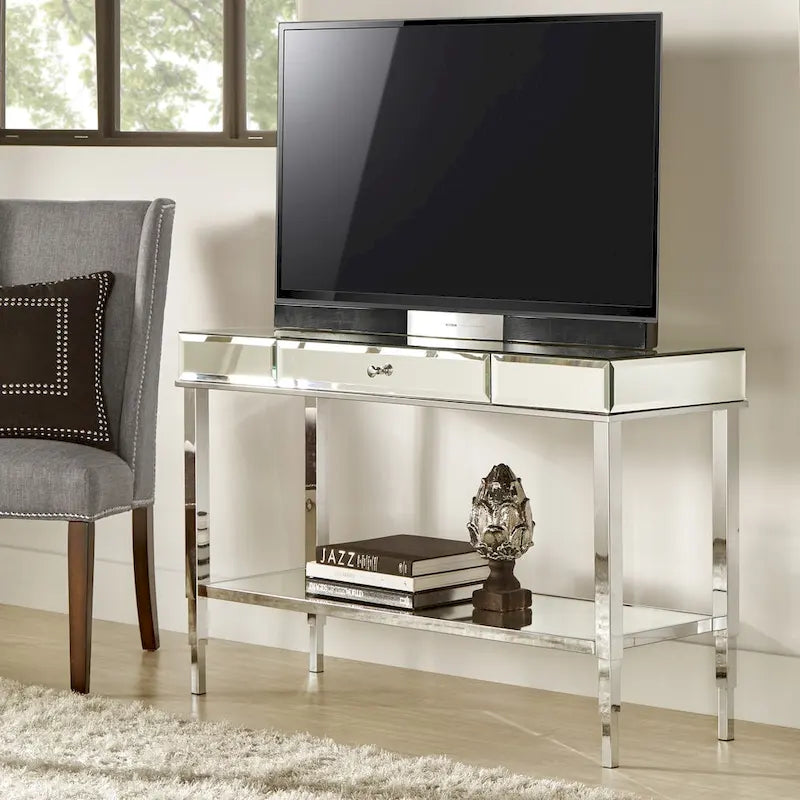 iNSPIRE Q Bold Camille Mirrored Console Table TV Stand with Drawer - image 7