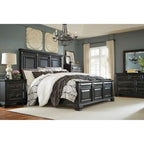 Roundhill Furniture Renova Vintage Black Wooden Bedroom Collection - image 2