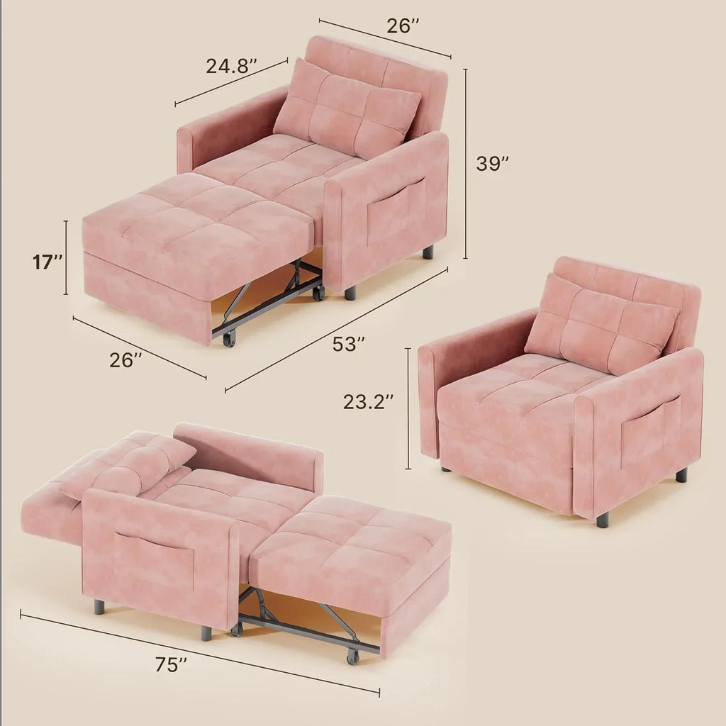 Sofa Bed Chair 3 in 1 Convertible Pullout Single Sleeper Chair Bed Spacious Multifunctional Sofa - image 14