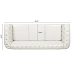 Cream 84.65 Traditional Chesterfield 3-Seater Sofa in PU Leather - image 13