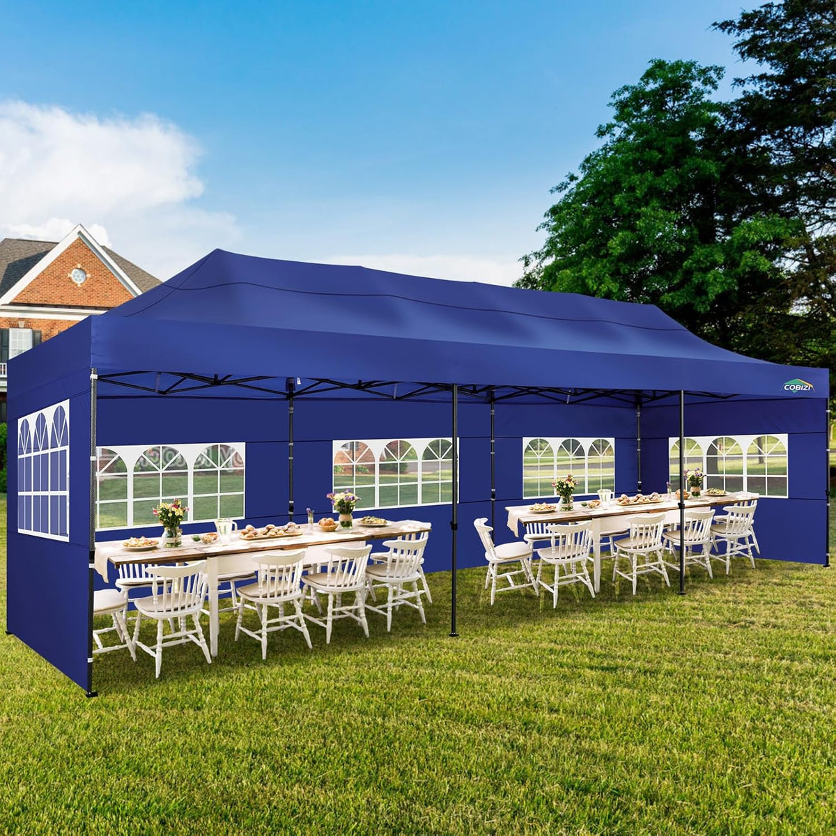 COBIZI 10x20 Heavy Duty Pop up Canopy Tent with 6 sidewalls Easy Up Commercial Outdoor Canopy Wedding Party Tents for Parties All Season Wind & Waterproof Gazebo with Roller Bag,Black(Frame Thickened) - image 69