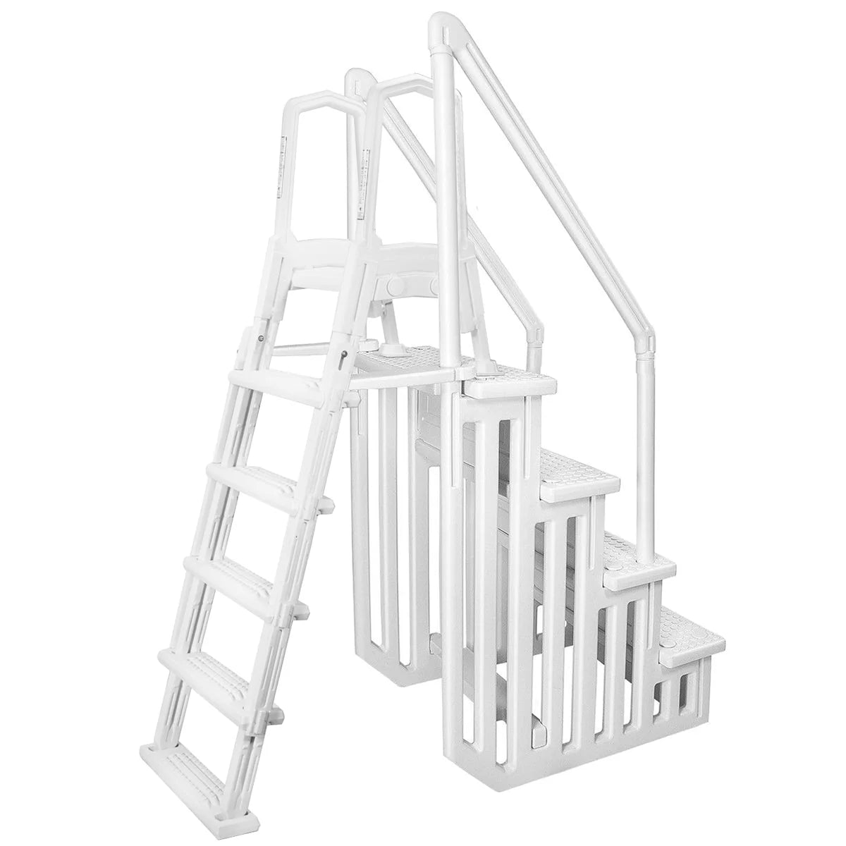 XtremepowerUS Deluxe A-Frame Above-Ground Swimming Pool Ladder Large Entry Non - image 1