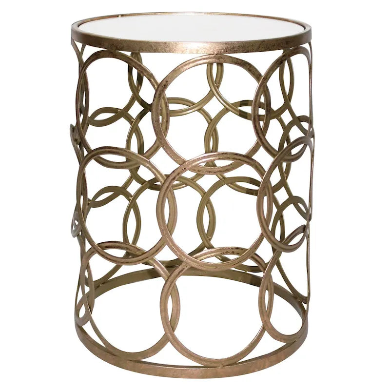FirsTime & Co. Gilded Circles Iron Table - 16.75 x 16.75 x 22 in, American Design - image 3