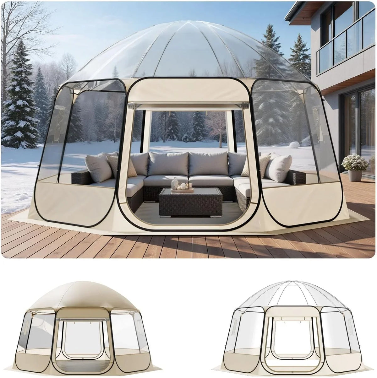 VEVOR Pop up Sports Tent, 8 Sizes Optional Clear Bubble Tent for 1-6 Person - image 2