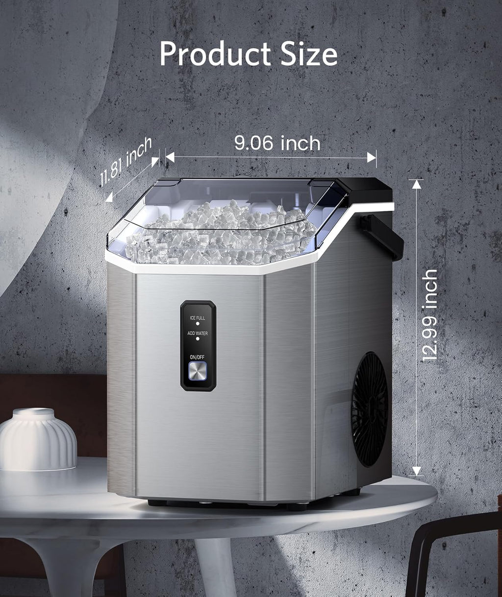 Nugget Ice Makers Countertop, Pebble Ice Makers with Soft Chewable Ice, Ready in 6 Mins, 35lbs/24H, One-Click Operation, Self Cleaning, Portable Ice Maker Machine for Home/Kitchen/RV/Camping - image 6
