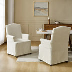 Set of 2 Alethea Upholstered Dining Chairs with Slipcovers and Solid Wood Legs by HULALA HOME - image 1