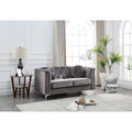 Velvet Button-Tufted Pompano Loveseat - image 2