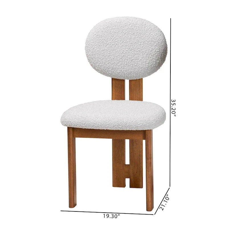 Kacela Contemporary Japandi Boucle Upholstered Wood Dining Chair Set - 2 Pieces - image 17