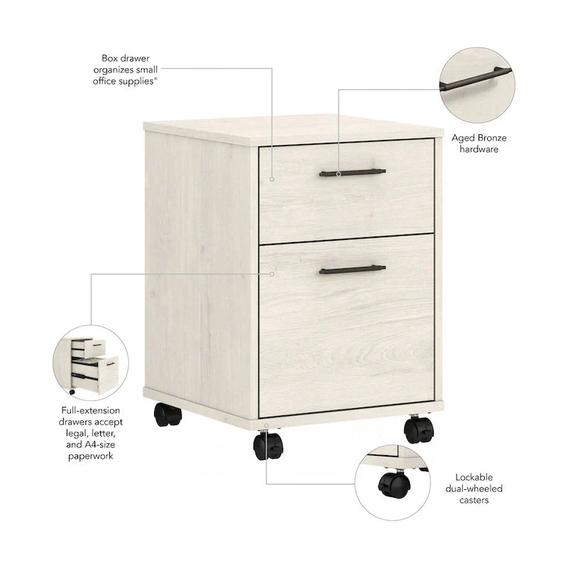 Bush Furniture Key West Mobile File Cabinet with 2 Drawers - image 13