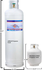 100Lb Steel Propane Tank Cylinder with Pol Valve - valve108270_163892 - image 3