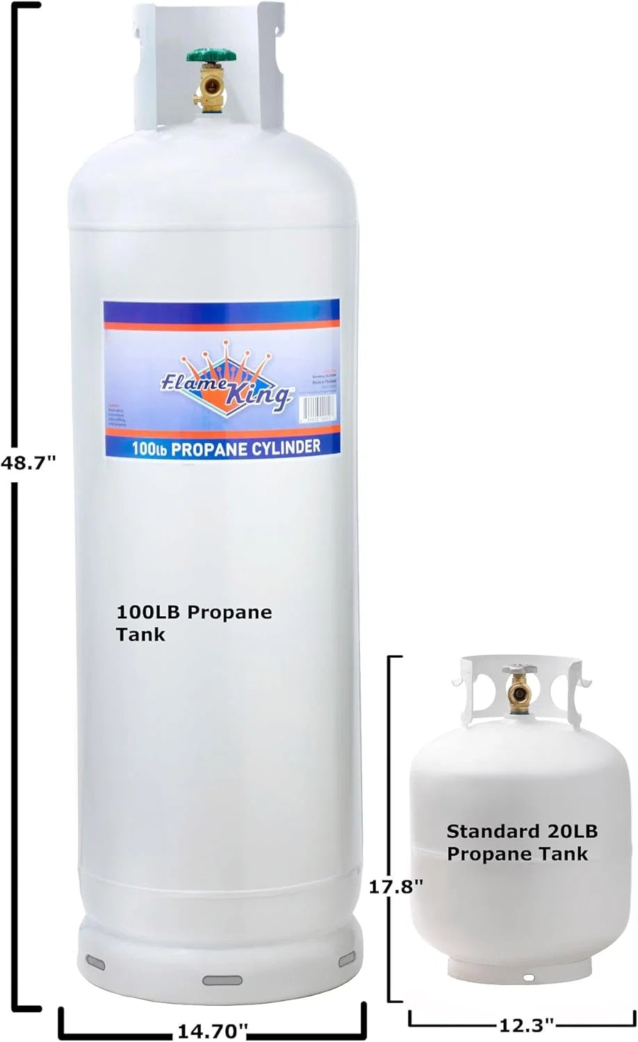 100Lb Steel Propane Tank Cylinder with Pol Valve - valve108270_163892 - image 3