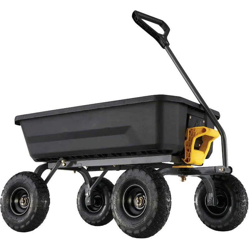 4GCG-NF 4 Cu. ft. Poly Garden Dump Cart with No-Flat Tires, Black ( Exclusive) - image 1