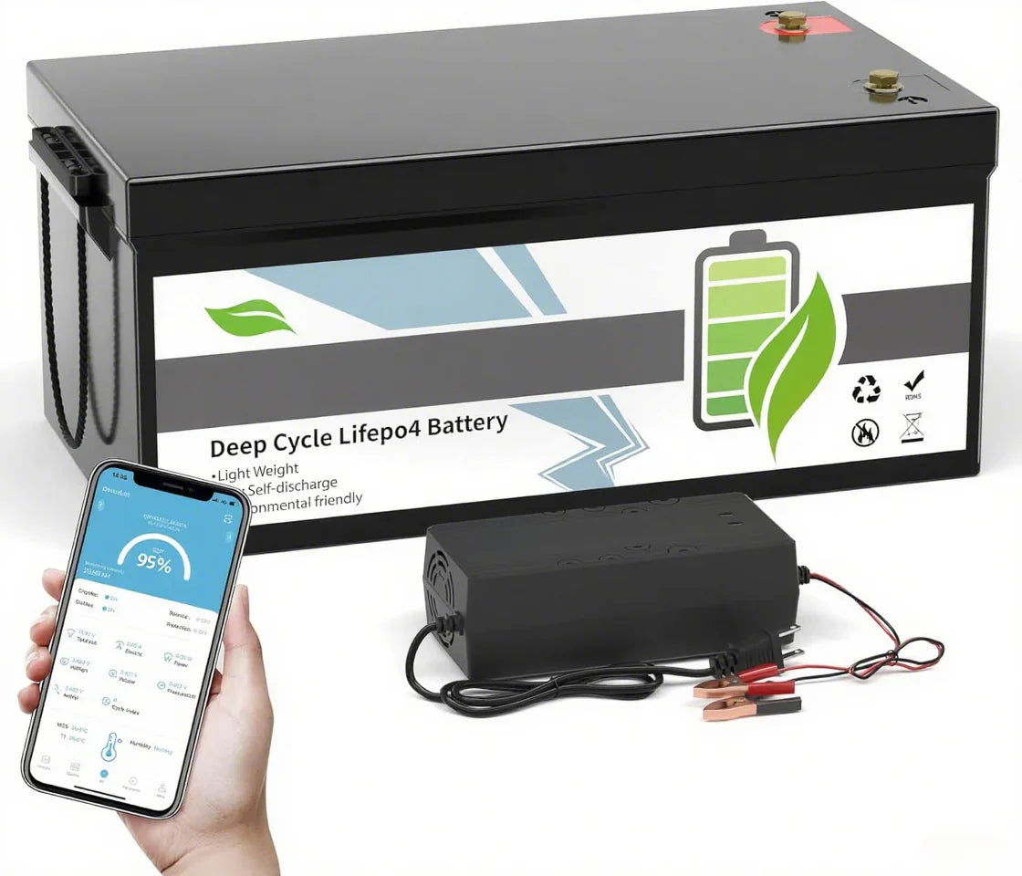 12V 100Ah LiFePO4 Battery, Rechargeabel Deep Cycle Lithium Batteries, 100A BMS with Low-Temp Protection, Perfect for RV, Solar, Boat, Marine, Trolling Motor - image 1