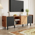 Mid-Century Modern TV Stand with 3 Cabinets - Media Console for TVs up to 70 inches, Stylish Entertainment Center with Storage for Living Room - image 5