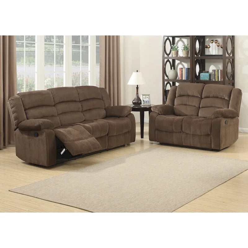 Bill Contemporary Brown Reclining Living Room Set - 2 Pieces - image 1