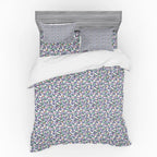 Floral Duvet Cover Set, Colorful Spring Blossom Flowers Repetitive Hand Drawn Like Pattern, Bedding Set with Shams and Fitted Sheet, 3 Sizes - image 3