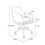 Amber Off-White Faux Fur Executive Chair - image 4