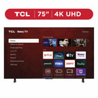 TCL 75′′ 4-Series 4K UHD HDR Smart TV with Roku, Voice Control, AirPlay, & Customizable Home Screen - image 1