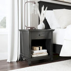 Homestyles Oak Park Black Wood Queen Bed and Nightstand Set - 2 Pieces - image 12