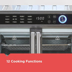 Crisp 'N Bake Air Fryer Toaster Oven Combo, 12 in 1 Countertop Convection Oven Cooks Food Fast, Fits a Whole Pizza or 6 Toast Slices, French Doors with Stainless Steel Finish - image 6