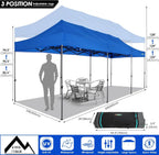 COBIZI 10x20 Heavy Duty Pop up Canopy Tent with 6 sidewalls Easy Up Commercial Outdoor Canopy Wedding Party Tents for Parties All Season Wind & Waterproof Gazebo with Roller Bag,Black(Frame Thickened) - image 94