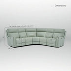 104" 3-Color Genuine Leather Power Reclining Sectional Sofa with Zero Gravity Feature, USB & USB-C Ports, and 2 Stationary Armless Chairs - image 12