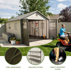 Lifespan 11 x 18.5 feet. Outdoor Storage Shed, 11 x 18.5, Desert Sand - image 4
