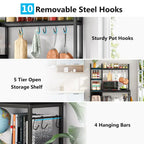 43-Inch Kitchen Bakers Rack with Microwave Stand - 5-Tier Utility Storage Shelf and 10 Hooks for Kitchen and Living Room - image 16