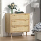 Modern Boho 3-Drawer Rattan Dresser - Stylish Chest of Drawers with Ample Storage for Your Bedroom - image 10