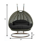 LeisureMod 2 Person Hanging Egg Chair with Stand - Outdoor/Indoor Rattan Wicker Patio Swing Hammock Lounger with Cushions - image 32