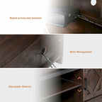 Rustic Farmhouse Barndoor TV Stand - Entertainment Center for TVs up to 70 Inches - image 31