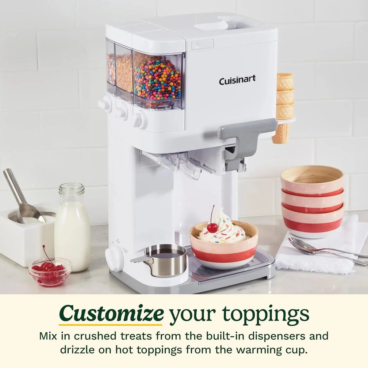 Cuisinart Soft Serve Ice Cream Machine- Mix It In Ice Cream Maker for Frozen Yogurt, Sorbet, Gelato, Drinks 1.5 Quart, White, ICE-48 - image 11