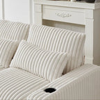 126W Large L-Shaped Corduroy Sofa with USB Charging Port - image 19