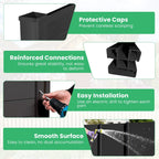 Gymax Outdoor PVC Privacy Panels 2 - Pack Picket Fence W/ 3 Cuspidal Foot Stakes Black - image 14