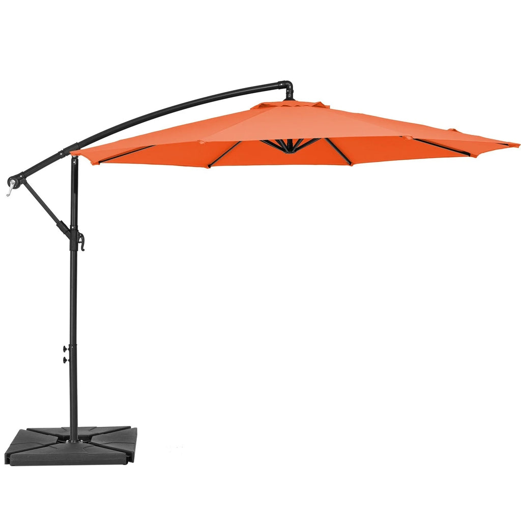 JUSTLET 10ft Heavy Duty Patio Hanging Offset Cantilever Patio Umbrella W/ 4-Piece Base Included Included, Beige - image 45