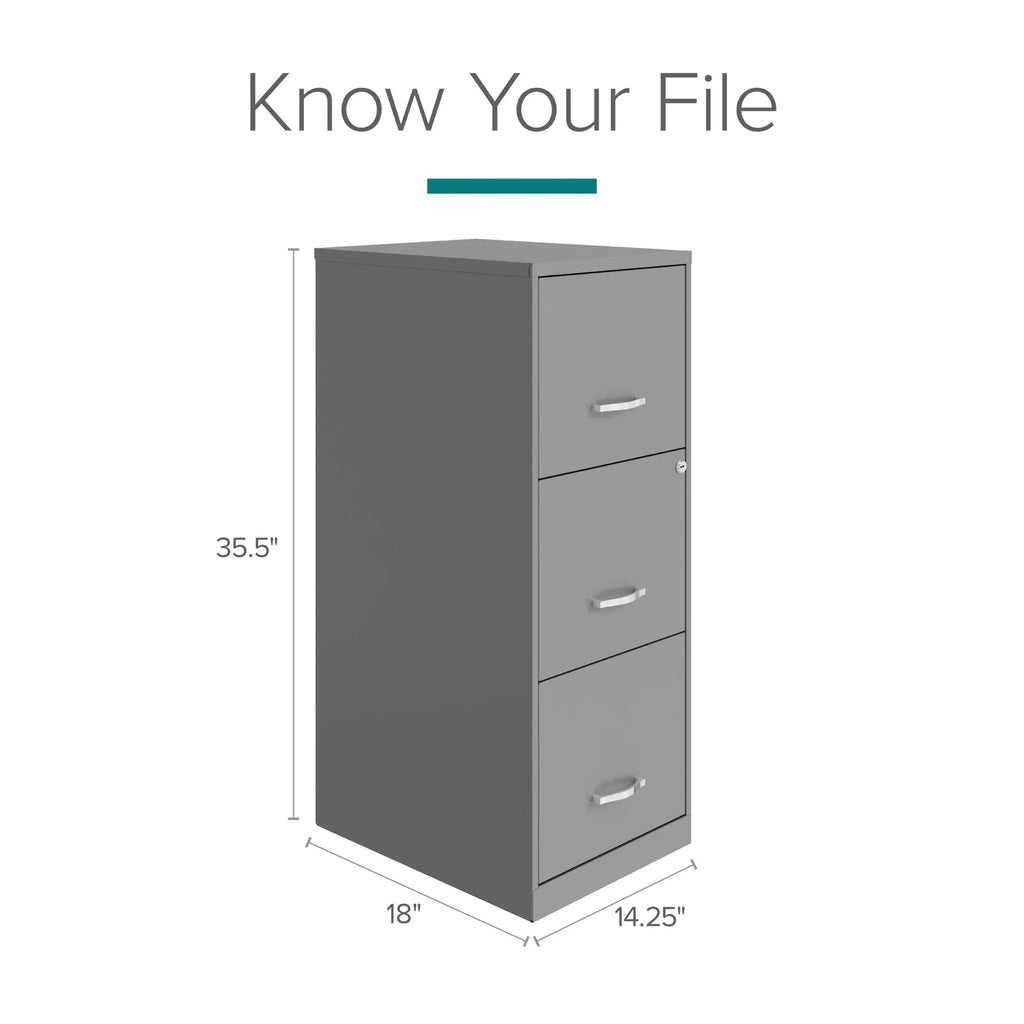 Space Solutions 18" Deep 3 Drawer Smart Letter Width Vertical File Cabinet, Navy - image 21
