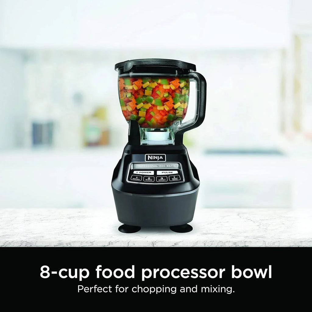 Ninja Blender, Mega Kitchen System, 1500W, 4 Functions for Smoothies, Processing, Dough, Drinks & More, with 72 Blender Pitcher, 64 Processor Bowl, 2 Nutri Cups + Lids, Black, BL770 - image 8