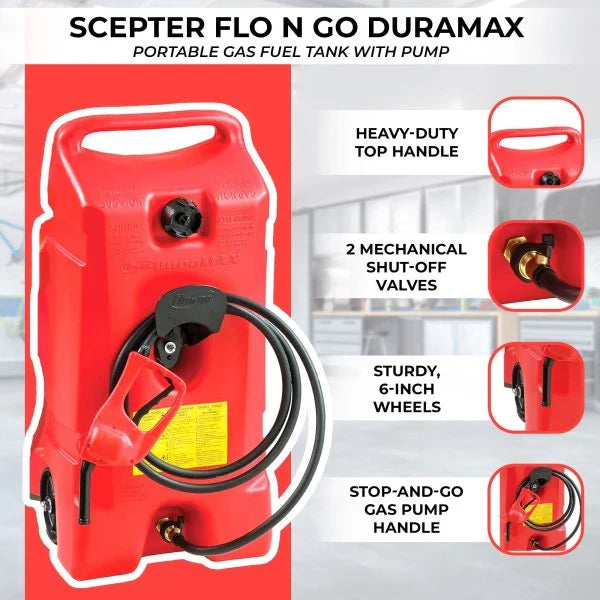 14 Gallon Portable Gas Fuel Tank with Pump, 2 Pack, Red - image 4