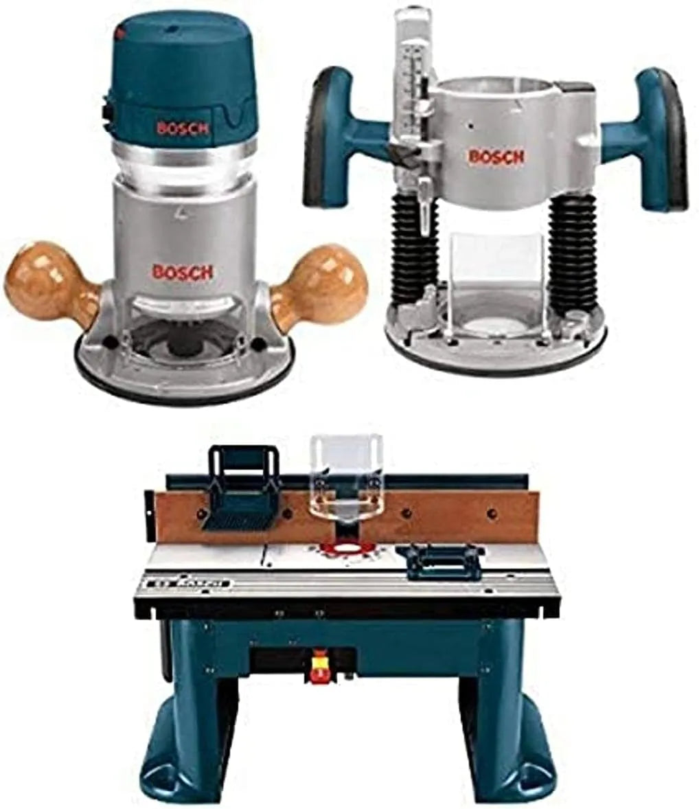 BOSCH 1617EVSPK Wood 12 Amp Router Tool Combo Kit - 2.25 Horsepower Plunge Router & Fixed Base with a Variable Speed - image 1