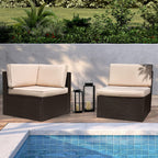 Devoko 5 Pieces Patio Furniture Sets All Weather Outdoor Sectional Patio Sofa Manual Weaving Wicker Rattan Patio Seating Sofas with Cushion and Glass Table(Beige) - image 33