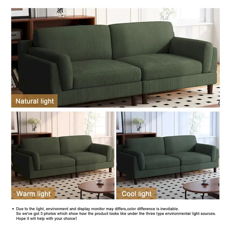 90-Inch Oversized Corduroy Sofa for Living Room with Reversible Cushions - image 40